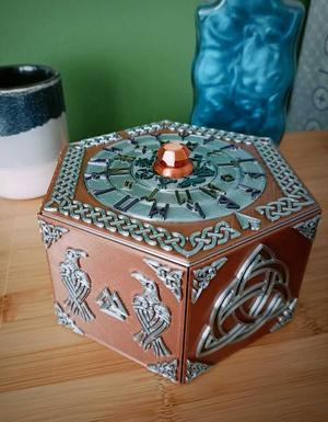 Concentric Combination Puzzle Box - Viking Style