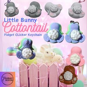 Little Bunny Cottontail Clicker Fidget and Keychain
