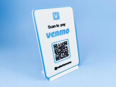 Venmo Signal Stand + QRcode CUSTOMIZE IT! Logo