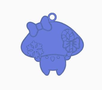 Christmas Mushroom Earring 40.stl