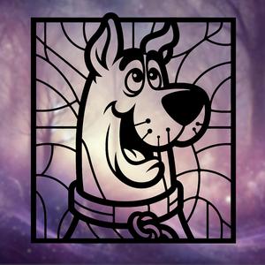Scooby-Doo Mandala Art - wall art Stained Glass Style