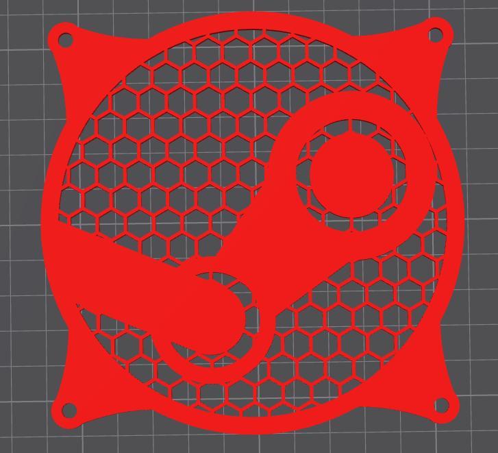 Custom 120mm Fan Grill (Steam Logo)