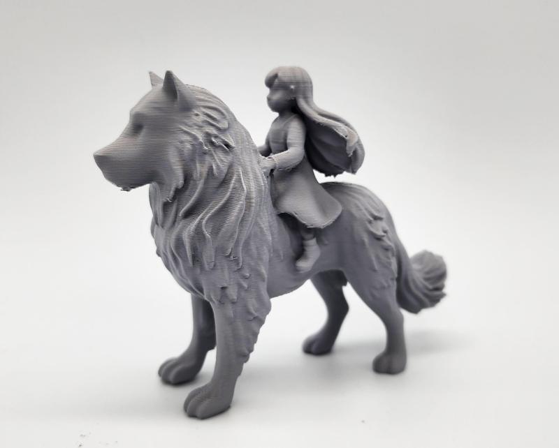 Girl Riding Dog Miniature