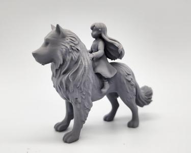 Girl Riding Dog Miniature