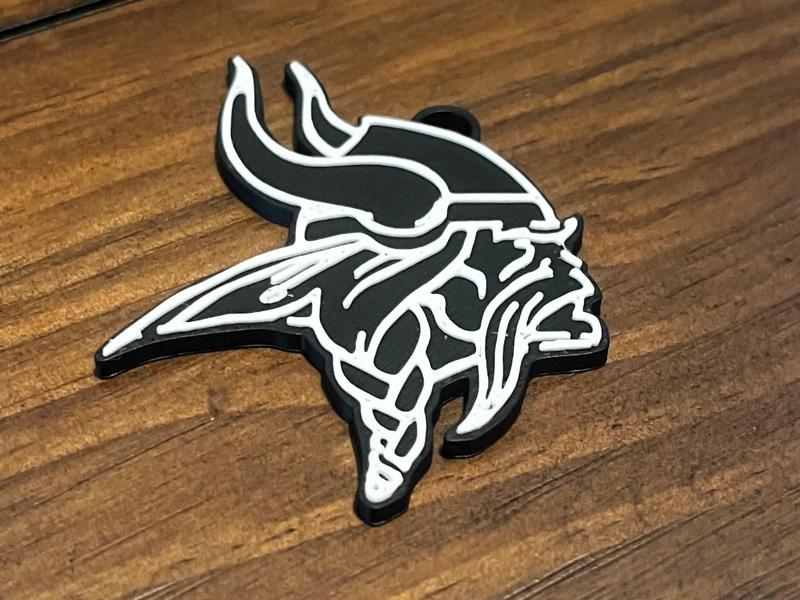 Vikings Black And White Keychain