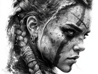 Viking Woman Hueforge 200 x 400