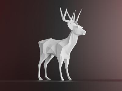 Low-Poly Deer Sculpture