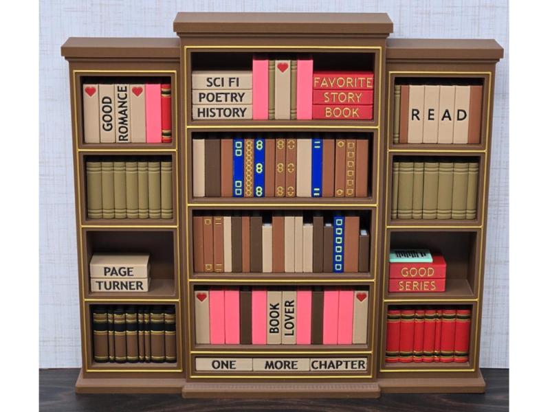 Miniature Decorative Bookcase - 3 bay formal style