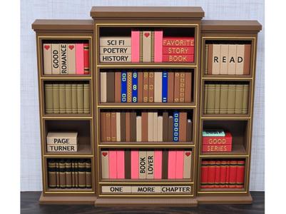 Miniature Decorative Bookcase - 3 bay formal style