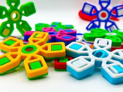 Flip 5 Spin Fidget Spinner! - print in place