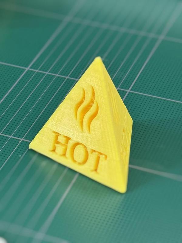Hot caution sign