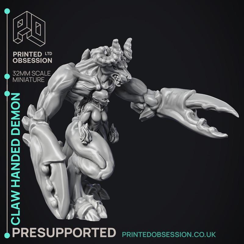 Claw Handed Demon - Greater Demon - PRESUPPORTED - 32 mm scale