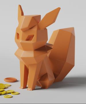 Low-poly Flareon - Piggy Bank