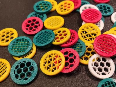 Shopping cart euro coin - (infill pattern)