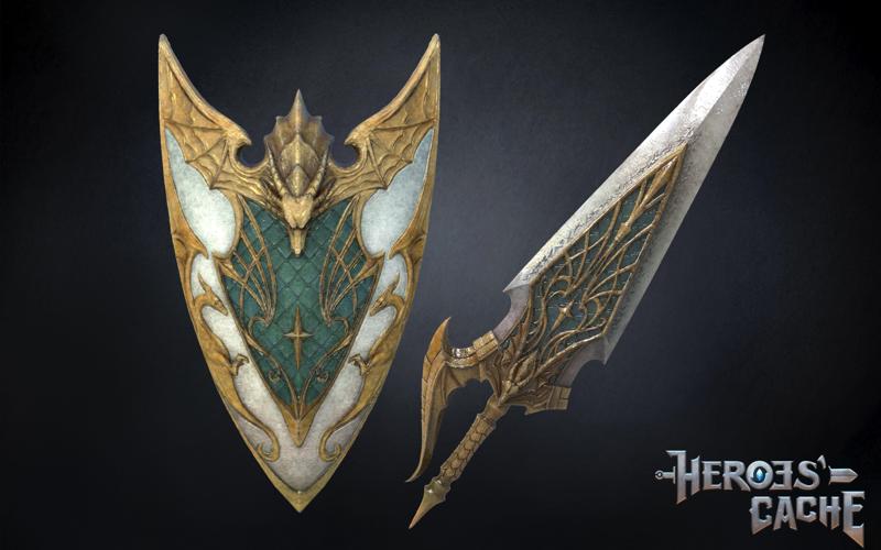 Monster Hunter World - Royal Nova Sword and Shield Set 3D Model Collection
