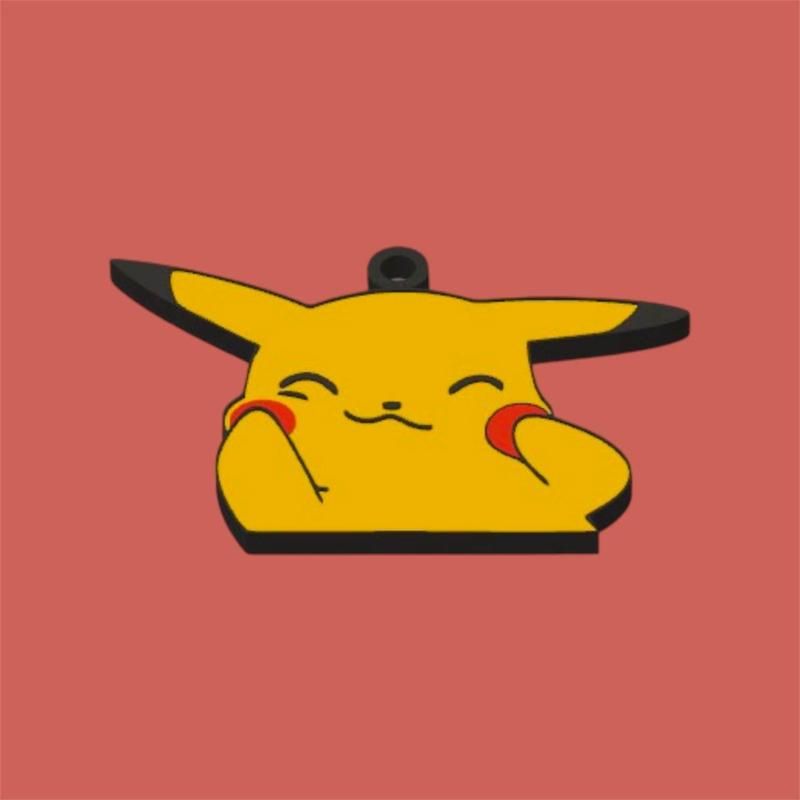 Pikachu - Pokemon Keychain or Ornament - Multicolor .3mf File