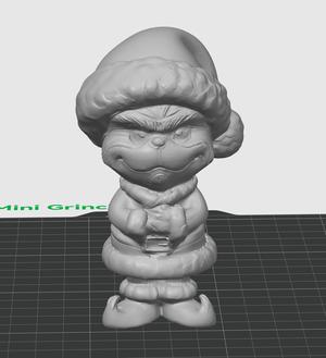 Grinch Christmas Cute Mini Toy - 3D print STL and multicolor 3MF file