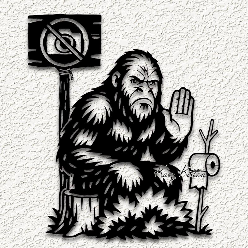 funny no photos bigfoot when nature calls bathroom sign wall art home decor