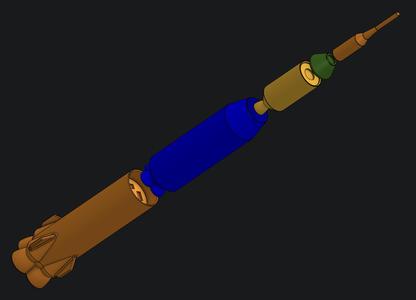 Saturn V Rocket - Magnetically Coupled Multi-Stage 1:200 Stylized Model