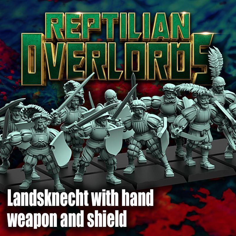 Holy Reptilian Empire Landsknecht with Hand Weapon and Shield