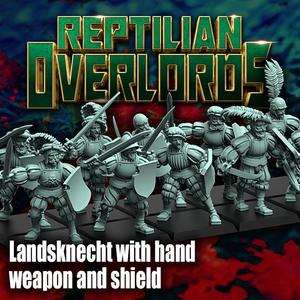 Holy Reptilian Empire Landsknecht with Hand Weapon and Shield