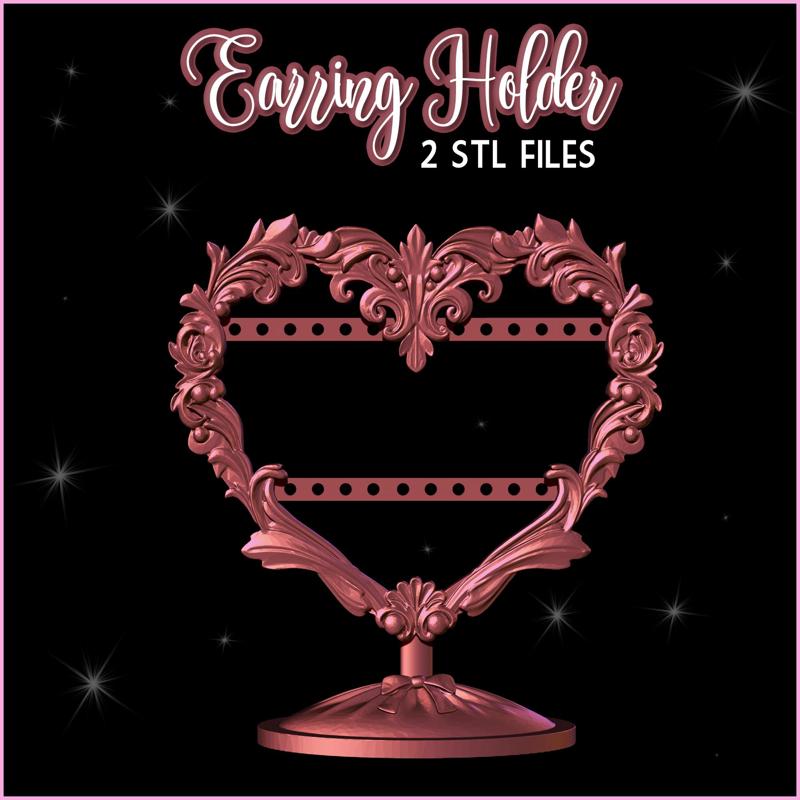 Baroque Heart Earring Holder Jewelry Organizer - No supports