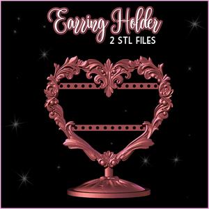 Baroque Heart Earring Holder Jewelry Organizer - No supports