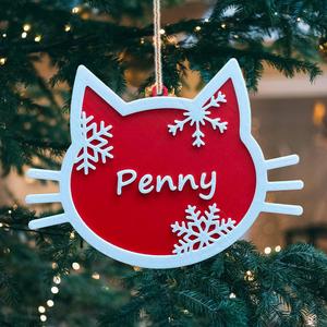 Christmas Ornament: Custom Cat Name Kitty Ornament