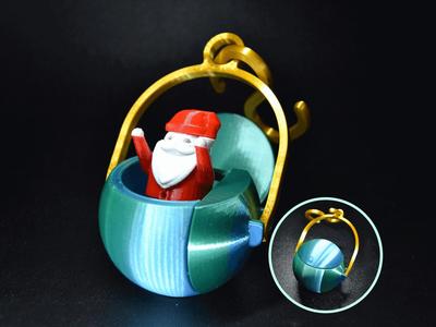Pop-up Santa Ornament - Christmas Xmas Gift, Toy, Bauble, or Decoration