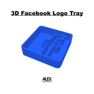 3D Facebook Logo Tray