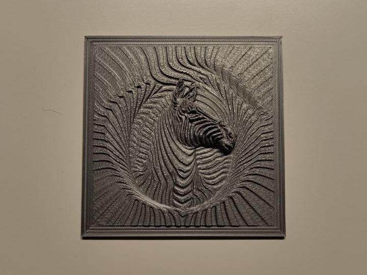 zebra relief sculpture