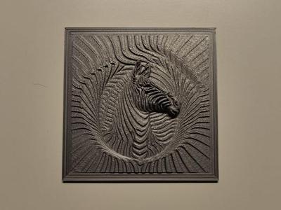 zebra relief sculpture