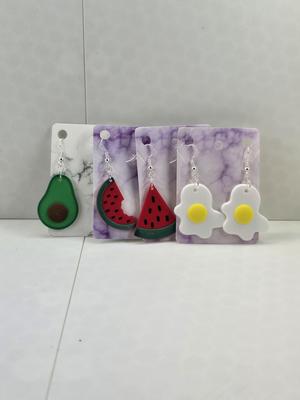 Watermelon, Egg, Pizza and Avocado Earrings -Food Earrings part 1 - Layered no AMS