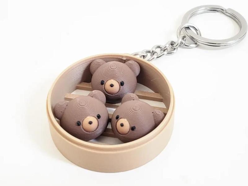 Teddy Bear Bun Fidget Keychain (Dim Sum)