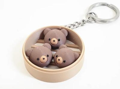 Teddy Bear Bun Fidget Keychain (Dim Sum)