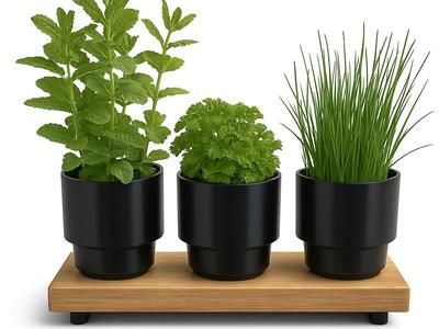 Modern Herb Pot Set