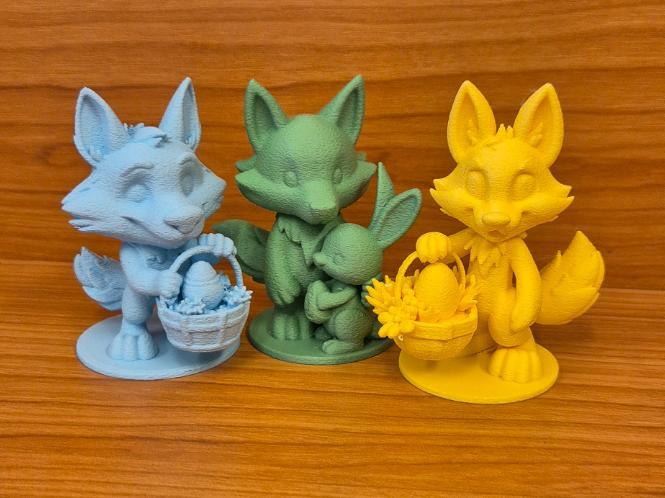 3x Easter decorations, wolf or fox figurine? Bunny