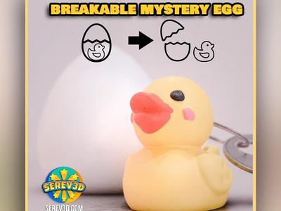 Rubber Duck Keychain in Breakable Easter Egg