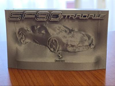 Ferrari SF90 Stradale - 3D Printed Relief Plaque