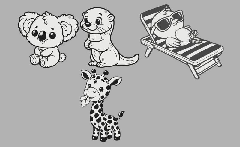 Cute animals keychain
