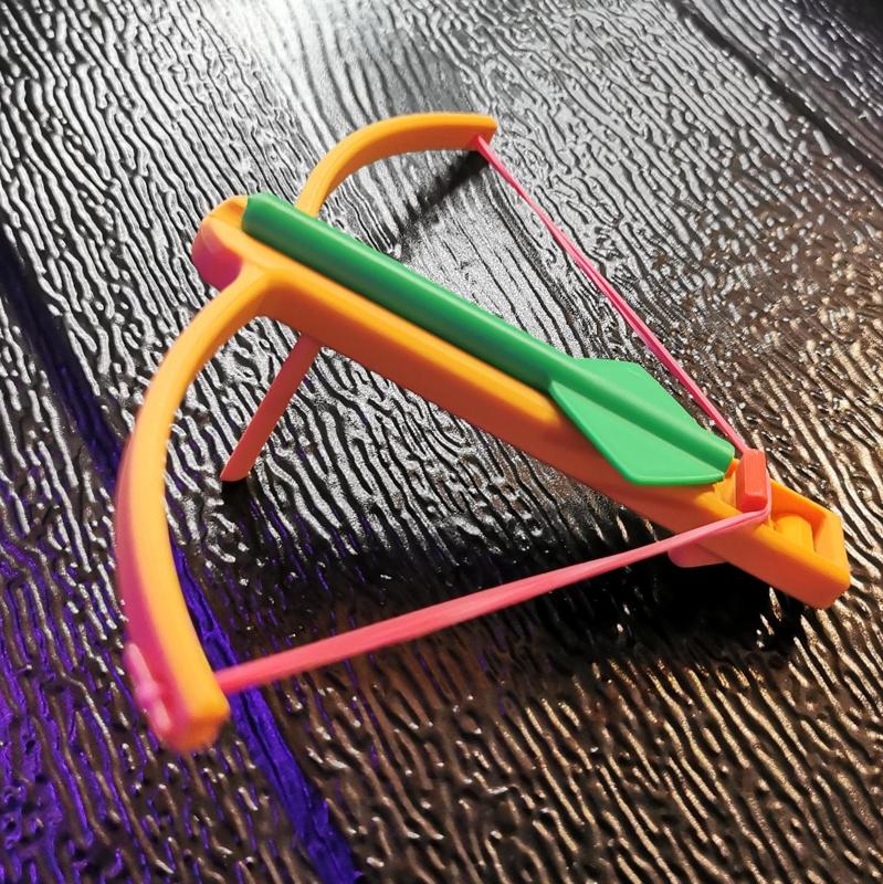 Rubber Band Crossbow - Print In Place - Easy Print