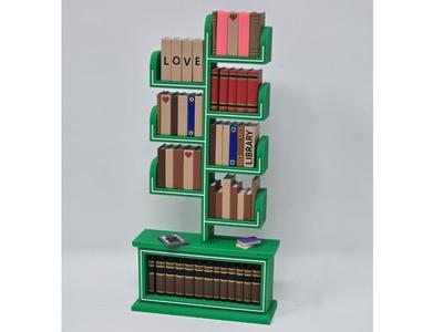 Cactus Inspired Miniature Bookcase