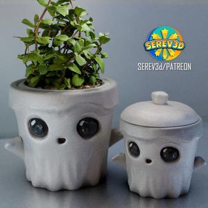 Boo Ghost - Flower Pot and Mini Container - Multicolor 3MF & STL Model