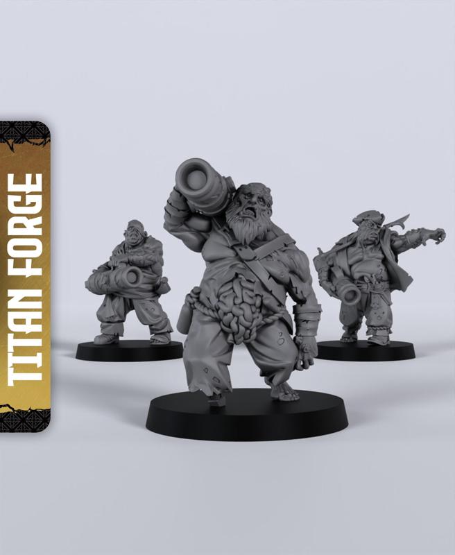 Ogre Zombie Gunners - With Free Dragon Warhammer - 5e DnD Inspired for RPG and Wargamers