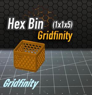 Hex  Bin Gridfinity 1x1x5