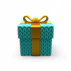 Holiday Knitted Gift Box Container - Snap On Lid 
