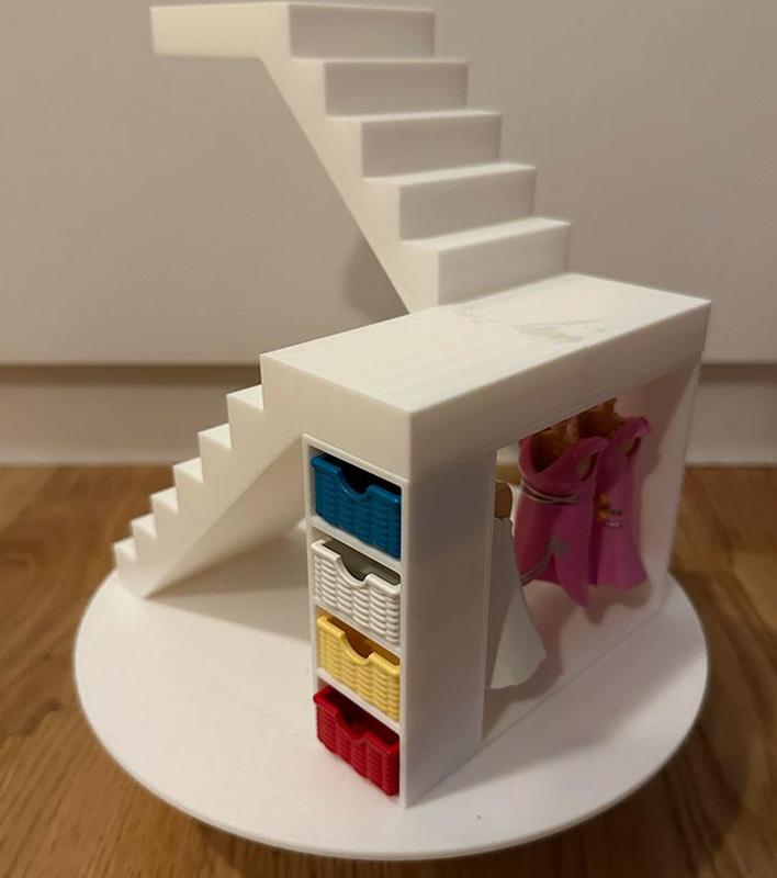 Stairs with wardrobe for Playmobil Villa Dollhouse