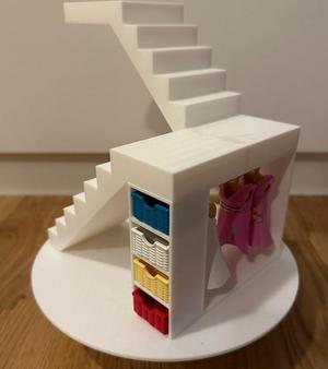 Stairs with wardrobe for Playmobil Villa Dollhouse