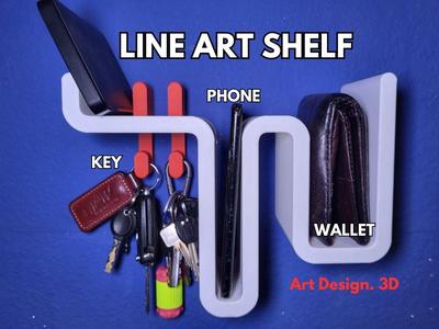 Line Art Shelf Key Phone Wallet Holder