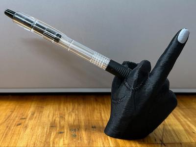 Funny Middle Finger Pen Holder Desk Stand~Single